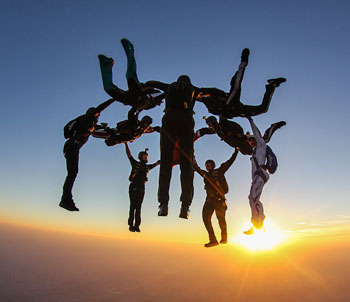 Sunset hybrid skydive over Skydive Spaceland-Florida